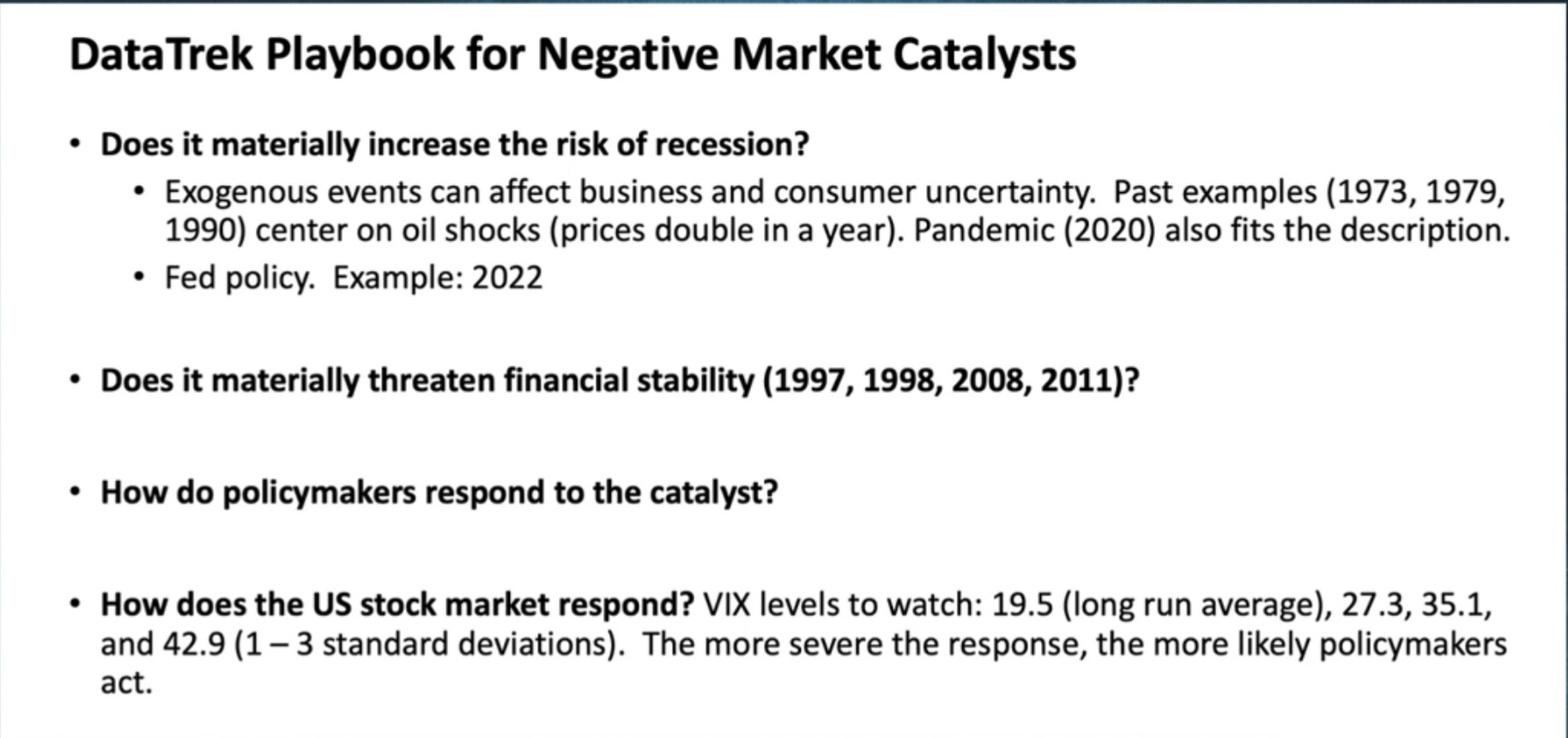 A Checklist to assess potential negative market catalysts in real-time. post photo